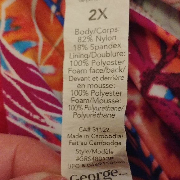 George Tankini Tropical Swim Top - Picture 7 of 7